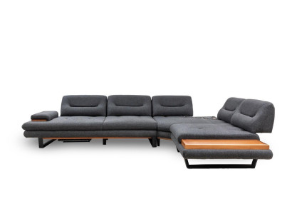 Designer Ecksofa L-form Luxus Grau Möbel für Wohnzimmer Wohnlandschaft